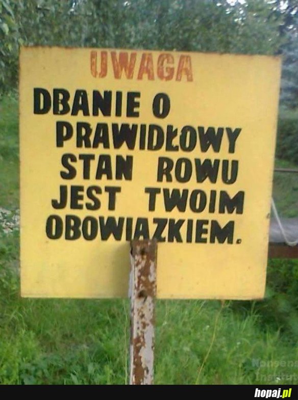 Dbaj o stan rowu