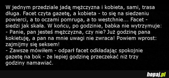 Facet i kobieta w jednym przedziale