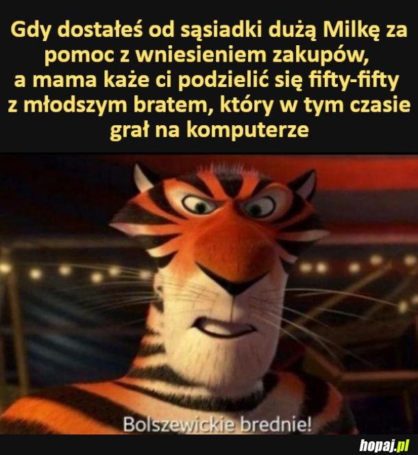 Kiedy musisz się podzielić czekoladą z bratem...