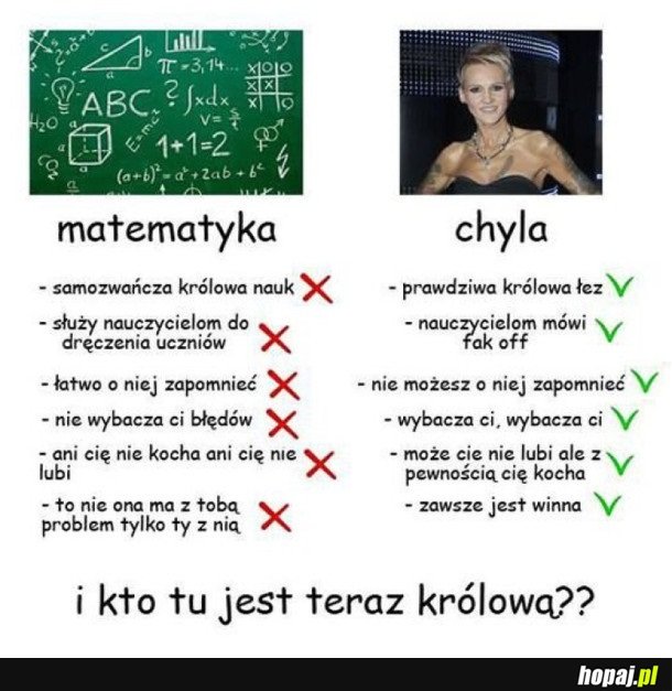 MATEMATYKA VS. AGNIESZKA CHYLIŃSKA