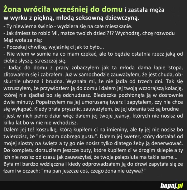 Żona wróciła do domu