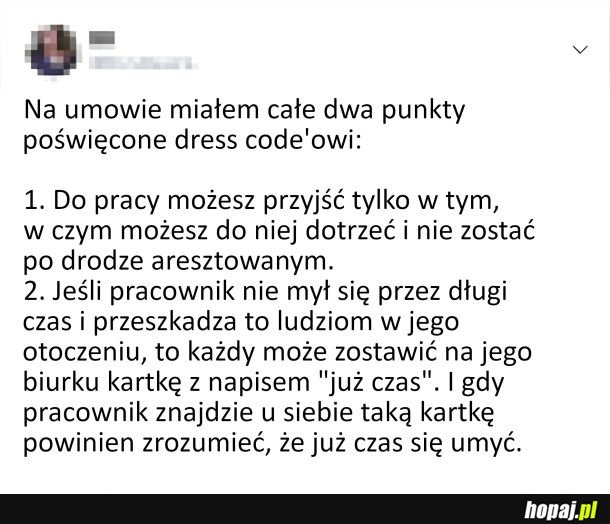 O dress codzie