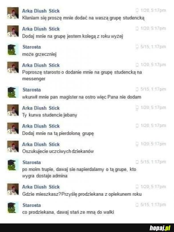 Grzeczniej panie totalnie nie dziekanie
