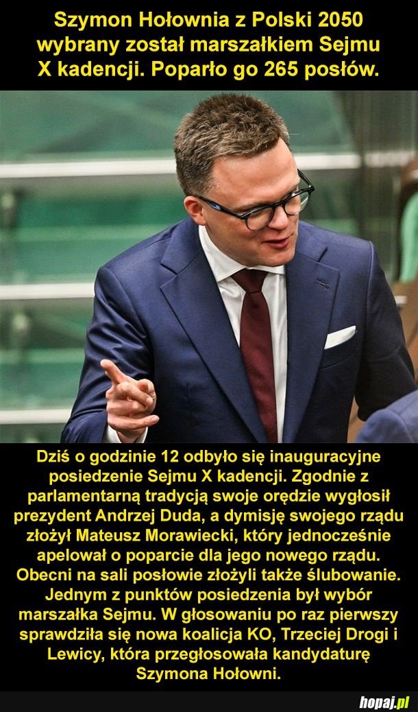 Szymon Hołownia marszałkiem Sejmu