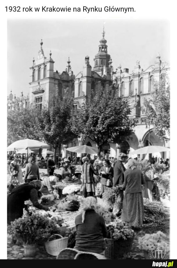 Kraków 1932 rynek główny i sukiennice