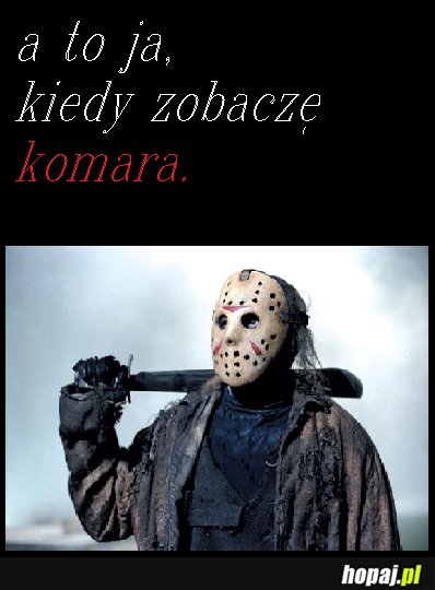 O to ja kiedy zobaczę komara