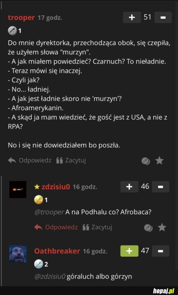 Określenia na murzyna z Podhala