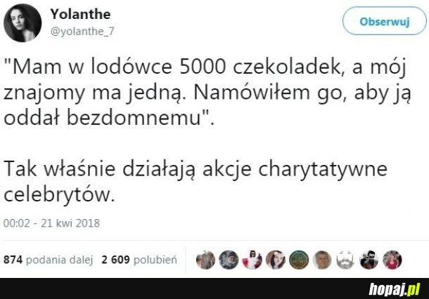 Akcje charytatywne celebrytów