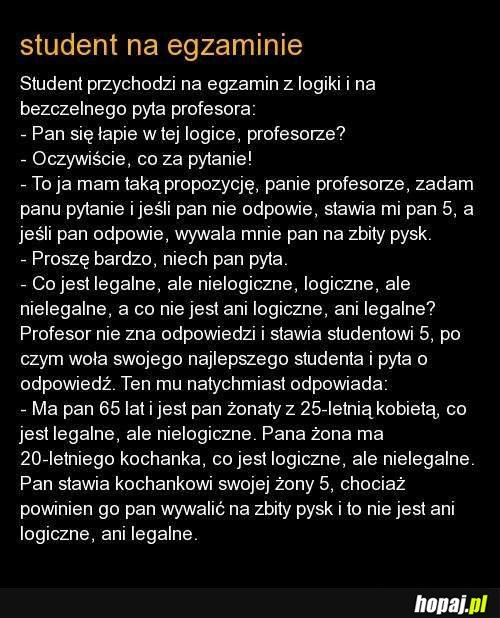 Student na egzaminie