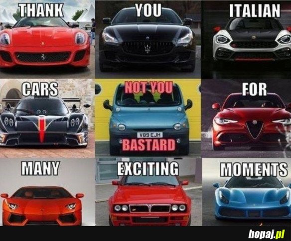 THANK YOU ITALIAN CARS