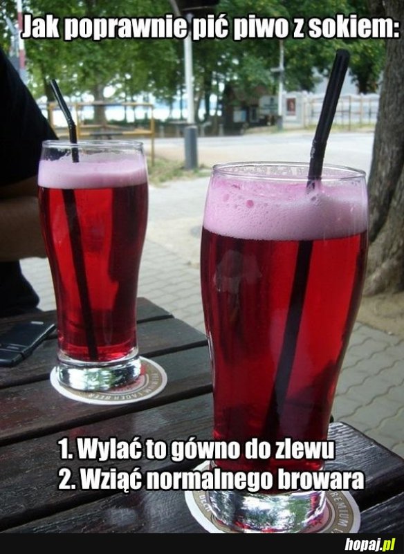 Instrukcja jak poprawić piwo z sokiem