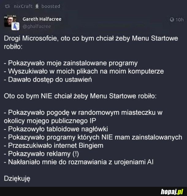 Drogi Microsofcie