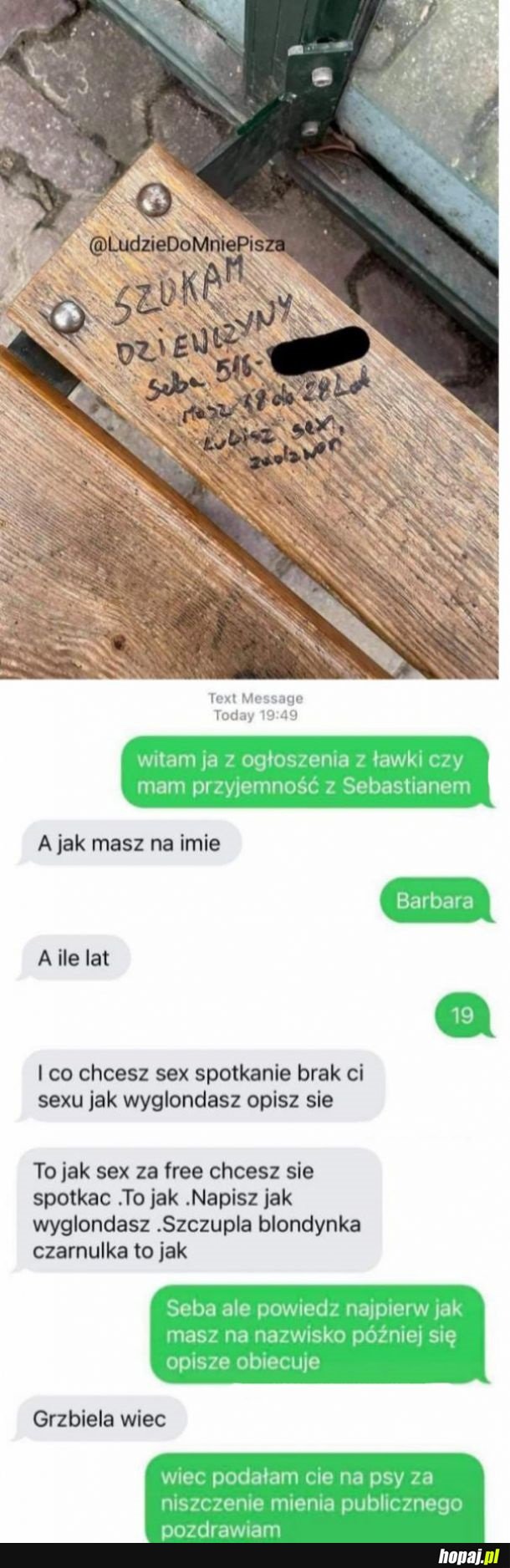 Ogłoszenie z ławki