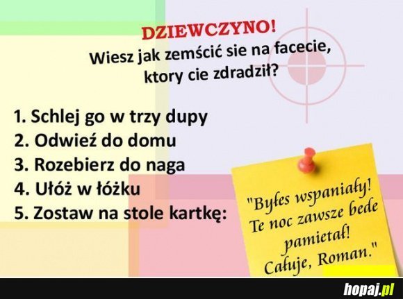 Jak zemścić się na facecie, który Cie zdradził?