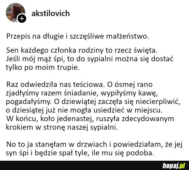 Przepis na długie i szczęśliwe życie rodzinne