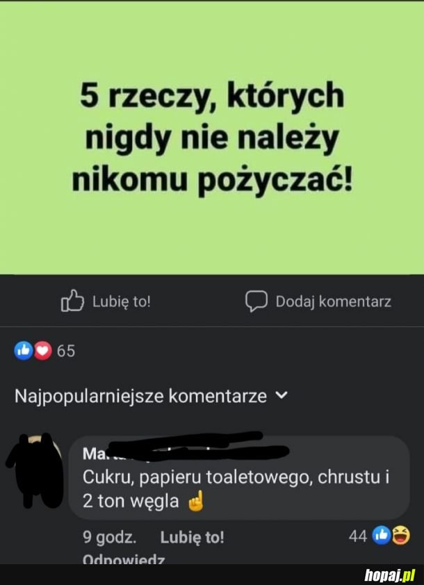 5 rzeczy, których się nie pożycza