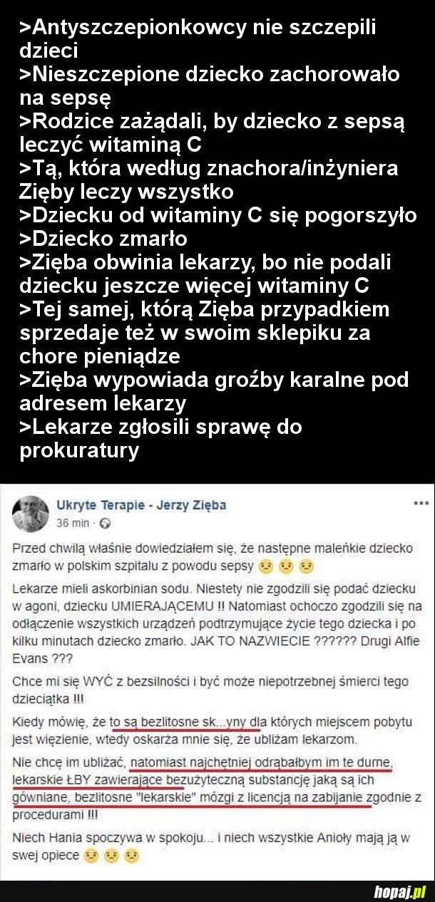 Jerzy Zięba o poznańskich lekarzach: 'Najchętniej odrąbałbym im te durne lekarskie łby'