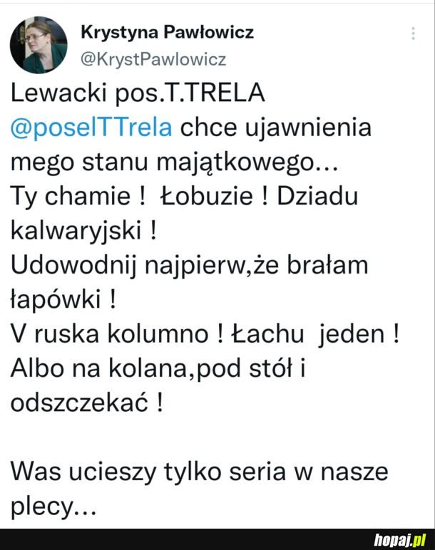 Co za upośledzone babsko