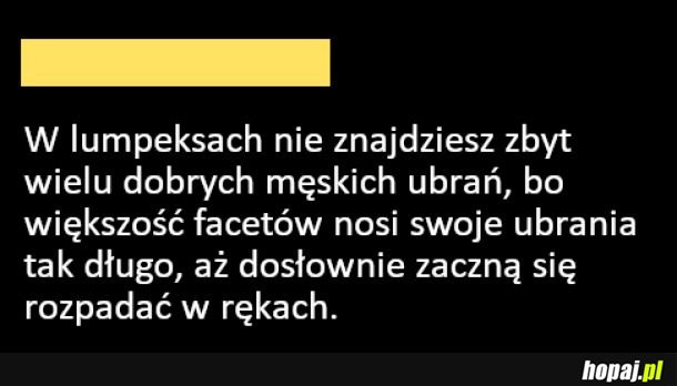 Męskie ubrania w lumpeksach