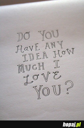 Do you have any idea how much i love you?