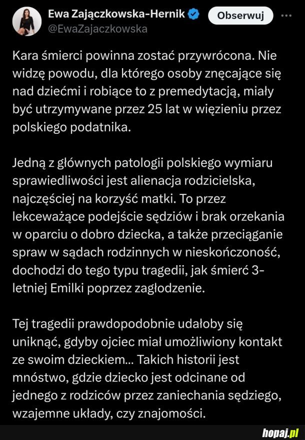 Ciekawe ile osób będzie jej przyklaskiwać