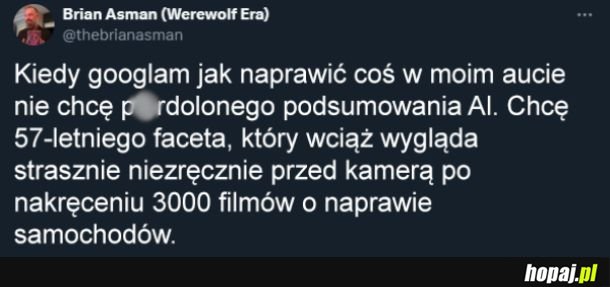 Chce prawdziwego człowieka...