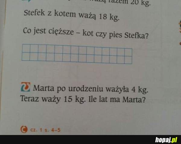 Zadanie z matematyki