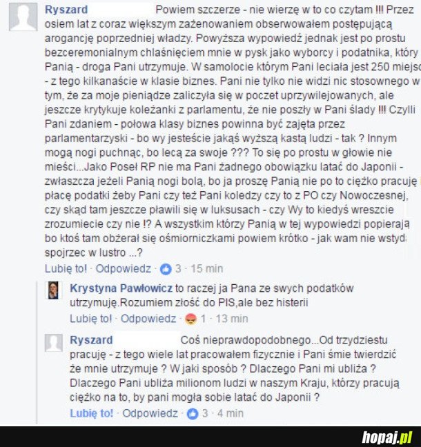 CZY CIEBIE TEŻ UTRZYMUJE POSŁANKA PAWŁOWICZ