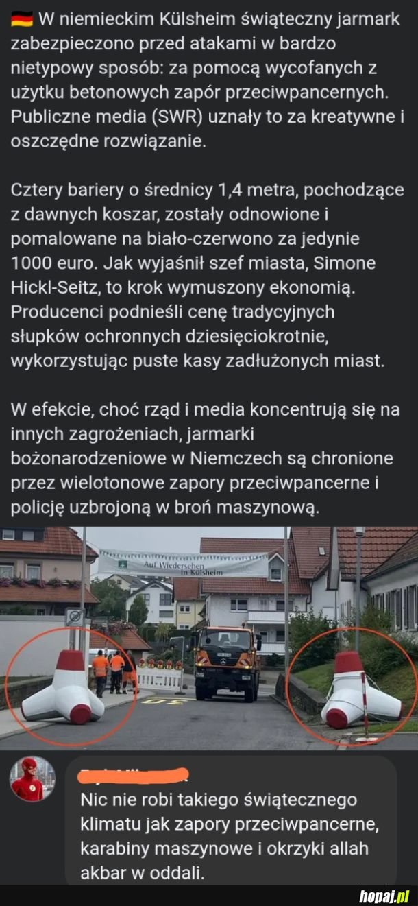 Zabezpieczenie na jarmarku w Niemczech