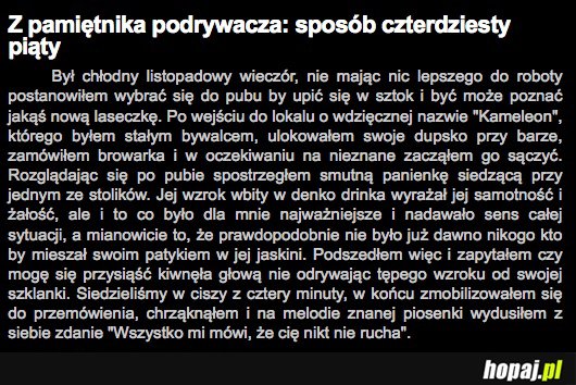 Z pamiętnika podrywacza