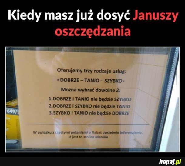 JANUSZE OSZCZĘDZANIA