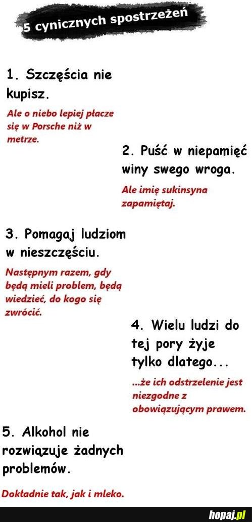 5 cynicznych spostrzeżeń