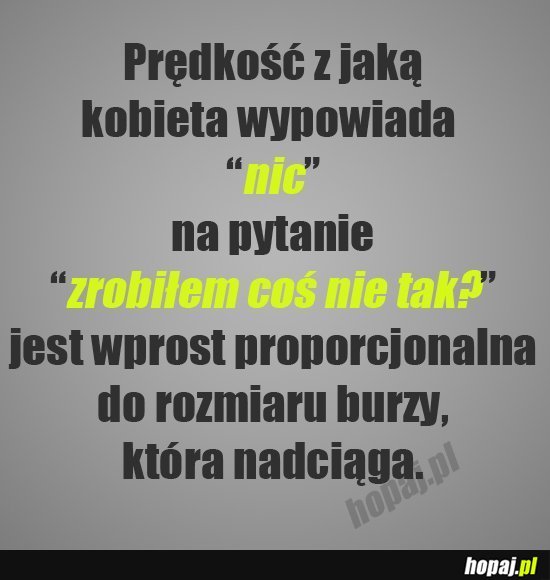 Prędkość z jaką kobieta wypowiada "nic"