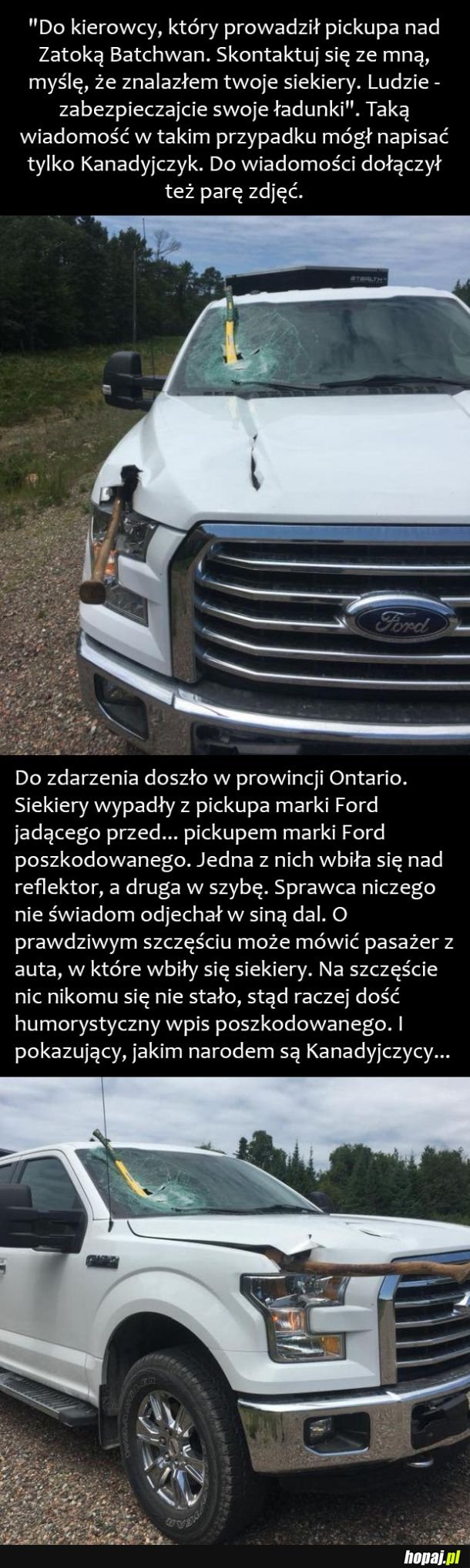 O tym, jak ważne jest zabezpieczanie ładunków - na przykładzie latających siekier