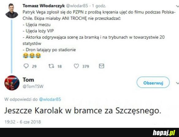 Patryk Vega kręci na stadionie