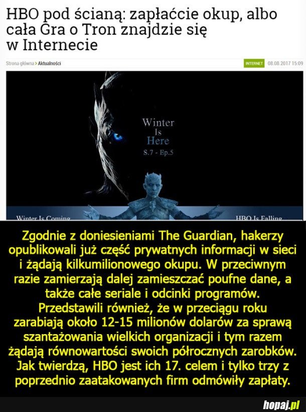 NOWE INFORMACJE W SPRAWIE ATAKU NA HBO