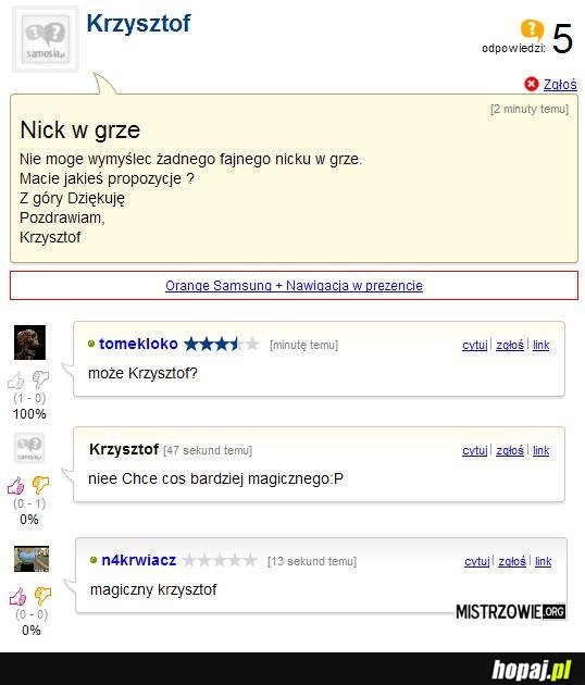 Nick w grze