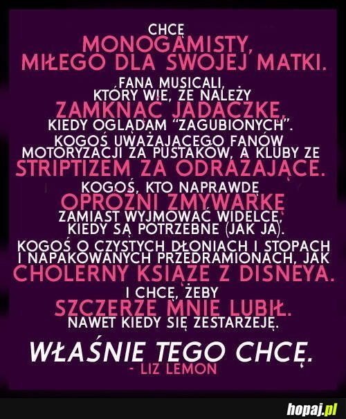 Właśnie tego chcę