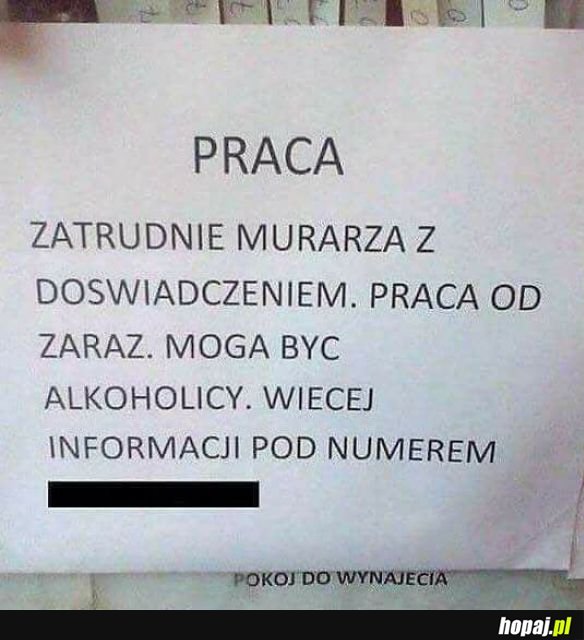 Praca dla murarza