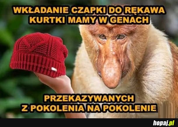 Czapka w rękawie