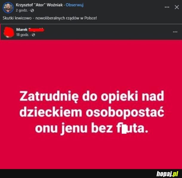 Oto skutki szkodliwości lewactwa