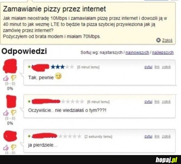 SZYBSZY INTERNET = SZYBSZY POSIŁEK