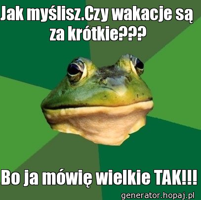 Jak myślisz.Czy wakacje są  za krótkie???