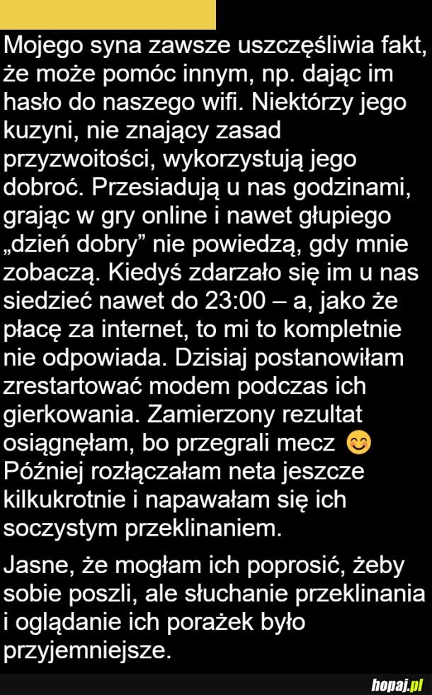 Mój syn rozdaje wszystkim hasło do wifi