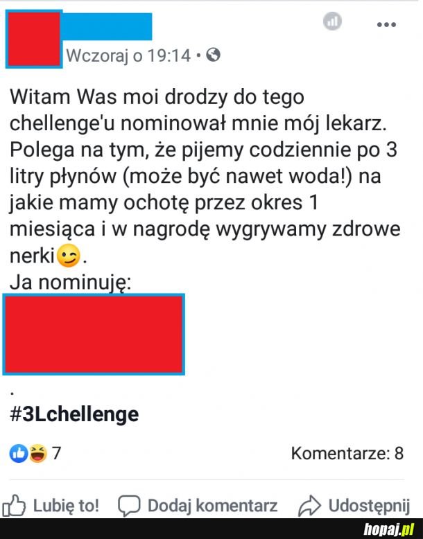 Bo chellenge na FB nie musza być głupie i mogą pomóc!