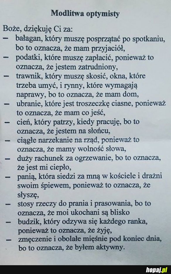 Modlitwa optymisty