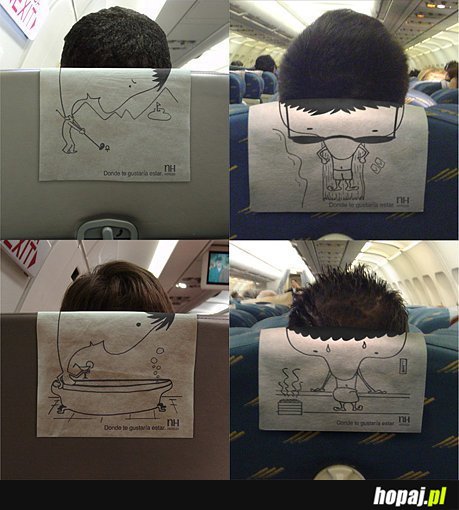 Ktoś się nudził w samolocie?