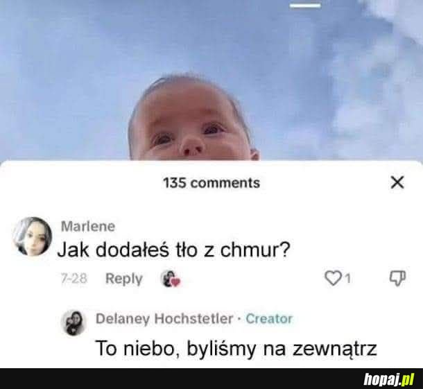 Jak dodałeś tło z chmur