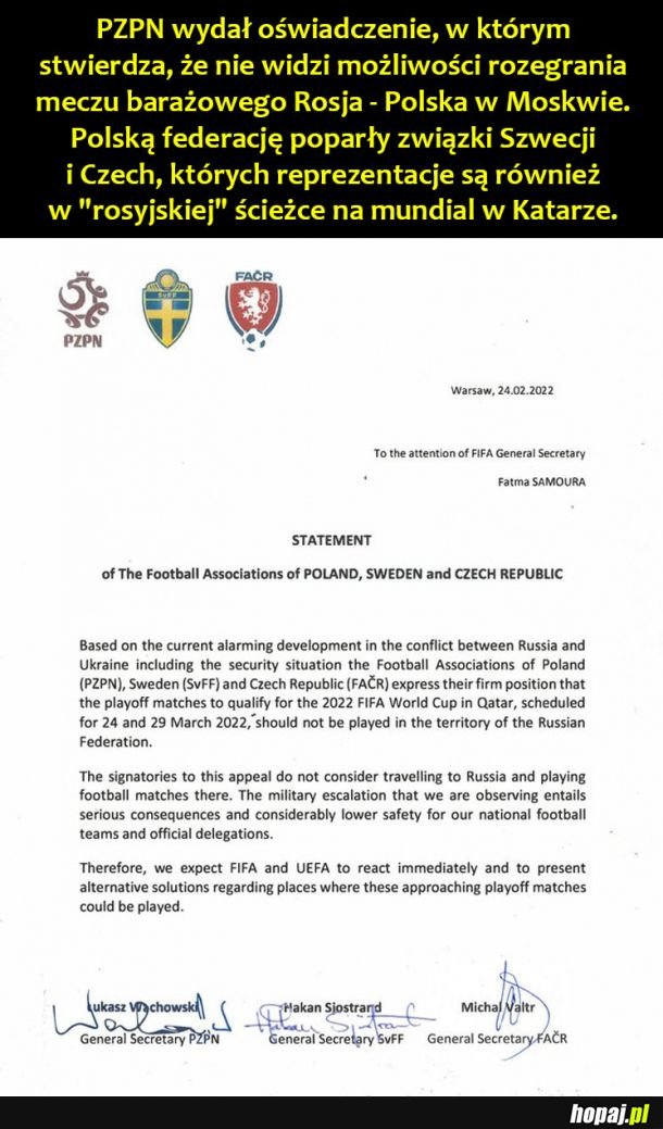 Mecz z Rosją w Moskwie niemożliwy