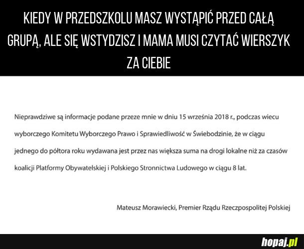 Premier się wstydził